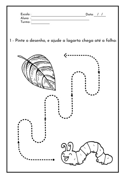 Ajude a Lagarta Chegar até a Folha