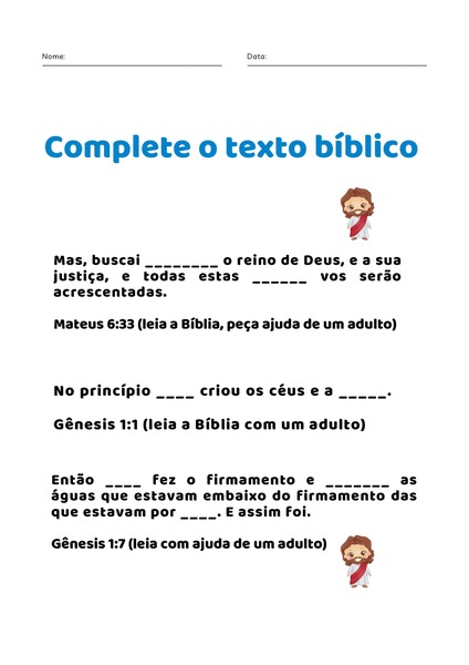 Complete o Texto Bíblico