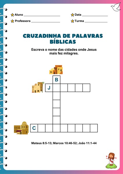 Cruzadinha de Palavras Bíblicas - Cidades