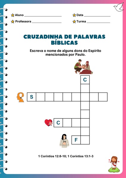 Cruzadinha de Palavras Bíblicas - Dons