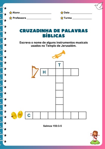 Cruzadinha de Palavras Bíblicas - Instrumentos