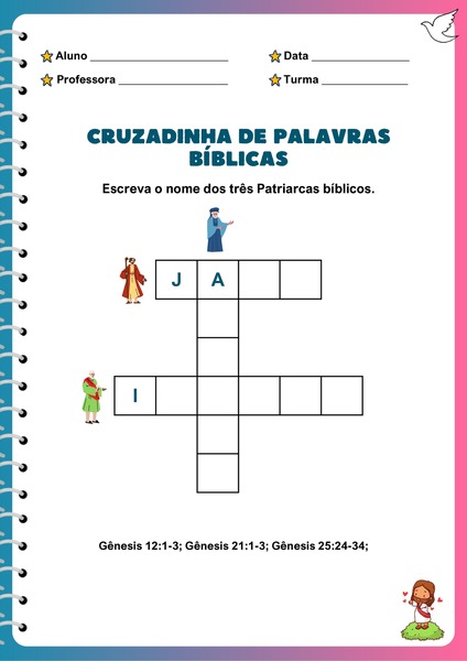 Cruzadinha de Palavras Bíblicas - Patriarcas