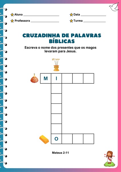 Cruzadinha de Palavras Bíblicas - Presentes