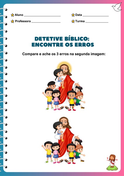 Detetive Bíblico: Encontre os Erros - Jesus e as Crianças