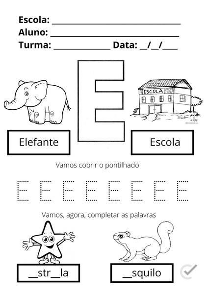 E de Elefante e Escola