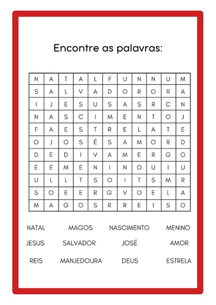 Encontre as Palavras - Natal