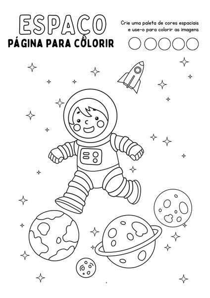 Espaço - Página para Colorir