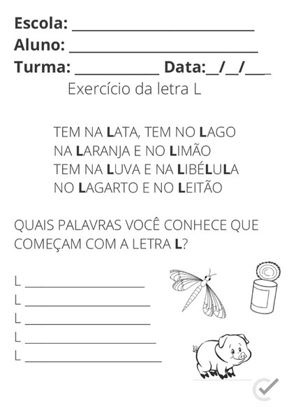 Exercício da Letra L