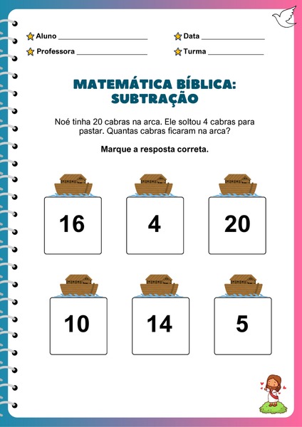 Matemática Bíblica - Subtração v.10