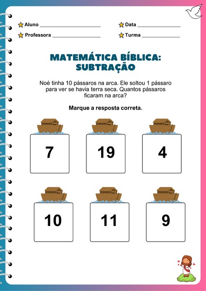 Matemática Bíblica - Subtração v.7