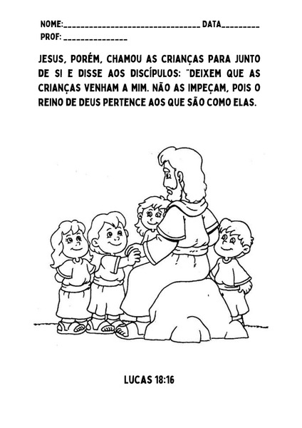 Para Colorir - Deixem vir as Crianças