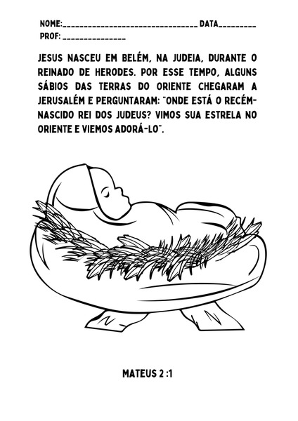 Para Colorir - Nascimento de Jesus