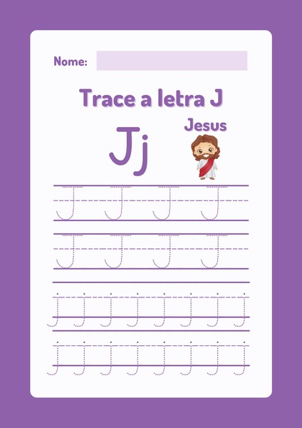 Trace a Letra J - Jesus