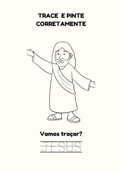 Trace e Pinte Corretamente - Jesus