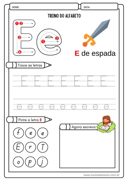 Treino do Alfabeto - Letra E