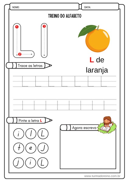 Treino do Alfabeto - Letra L