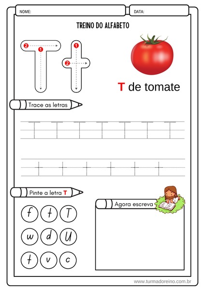 Treino do Alfabeto - Letra T