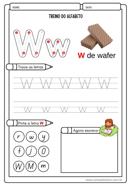 Treino do Alfabeto - Letra W