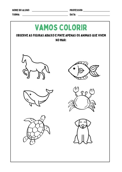 Vamos Colorir - Animais Marinhos