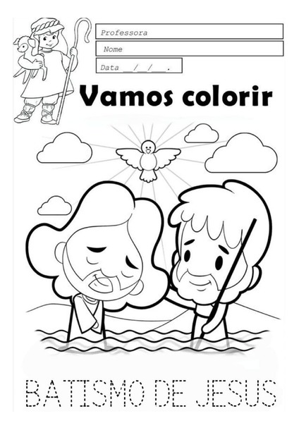 Vamos Colorir - Batismo de Jesus