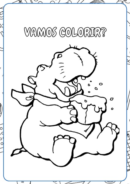 Vamos Colorir - Hipopótamo