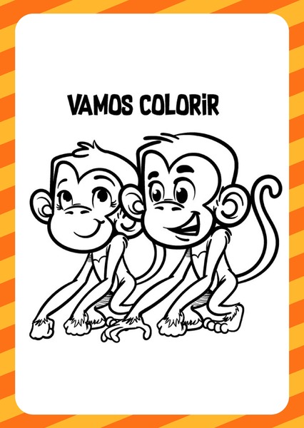 Vamos Colorir - Macacos