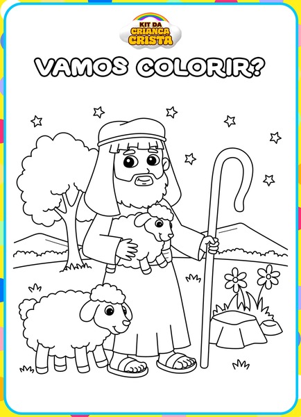 Vamos Colorir - O Pastor de Ovelhas