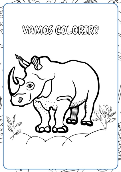 Vamos Colorir - Rinoceronte